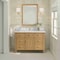 James Martin Vanities 48'' Single Vanity, Light Natural Oak w/ Single Hole 3 CM White Zeus Quartz Top & Backsplash 424-V48-LNO-1WZ - alternate 2